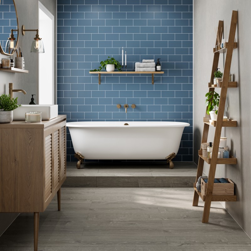 Metro Tile Misty Blue - Bathroom Panels