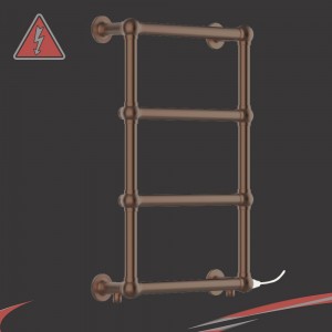 500mm (w) x 750mm (h) "Harley" Brushed Bronze Electric Traditional Towel Rail