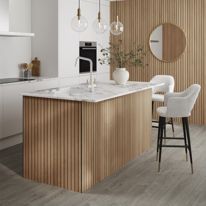 Bleached Cuneo Oak - Naturepanel - 598mm (w) x 2400mm (h) Hydrolock Panel