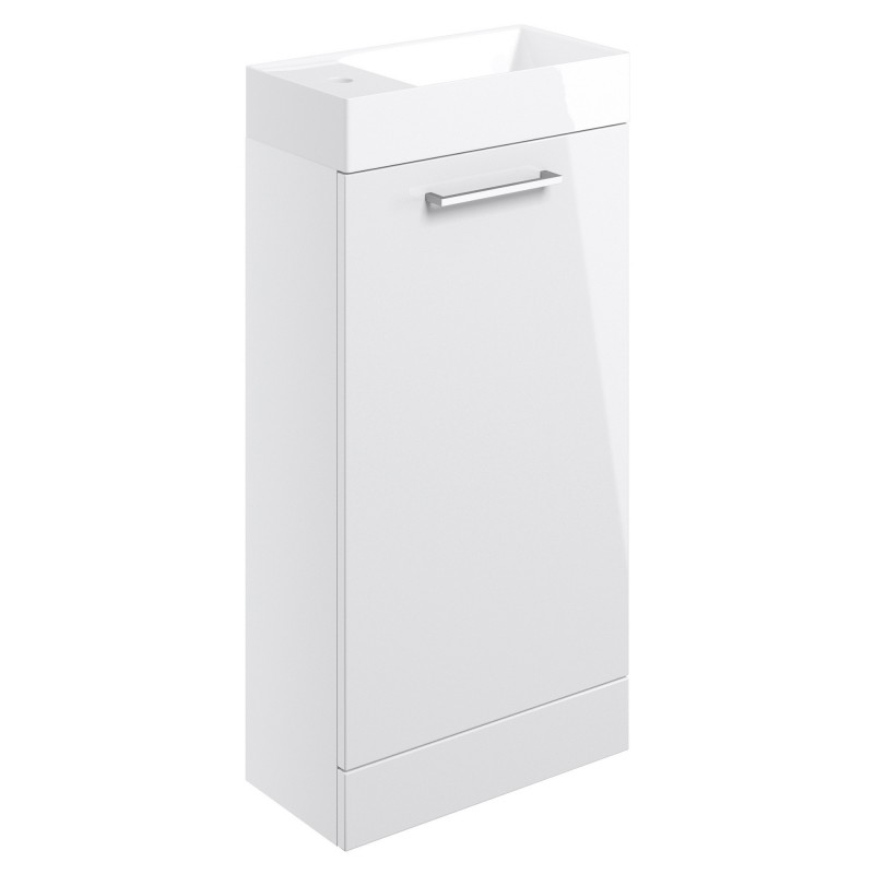 Naha 410mm F/S Basin Unit & C/C Toilet Pack - White Gloss