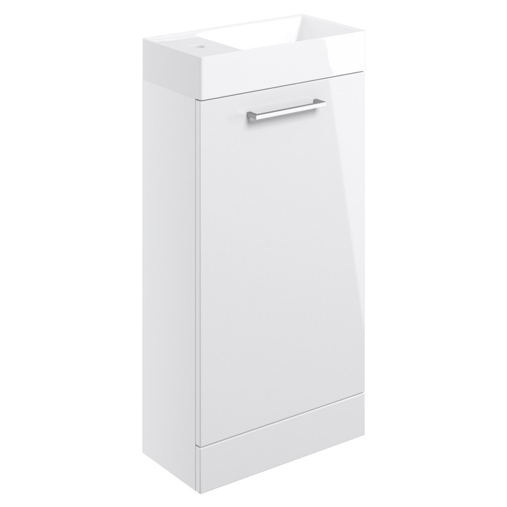 Naha 410mm F/S Basin Unit & C/C Toilet Pack - White Gloss