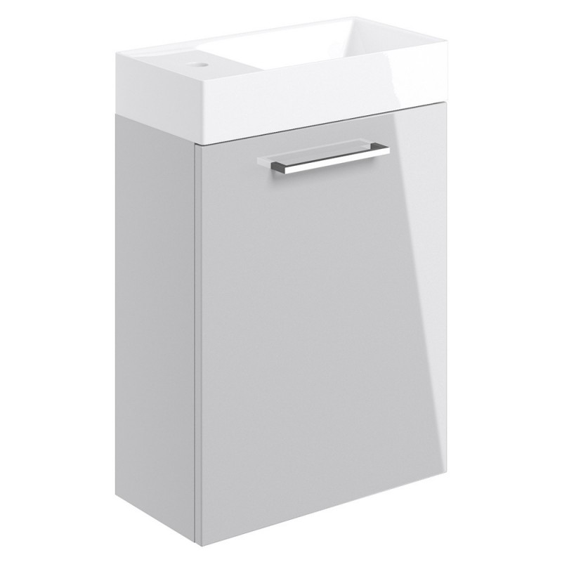 Naha 410mm W/H Basin Unit & C/C Toilet Pack - Grey Gloss