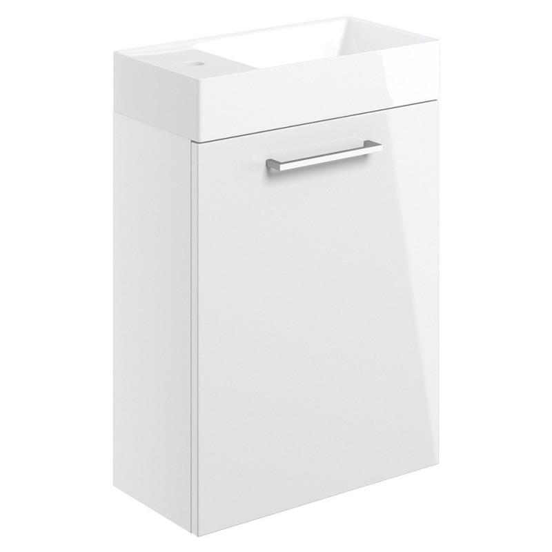 Naha 410mm W/H Basin Unit & C/C Toilet Pack - White Gloss