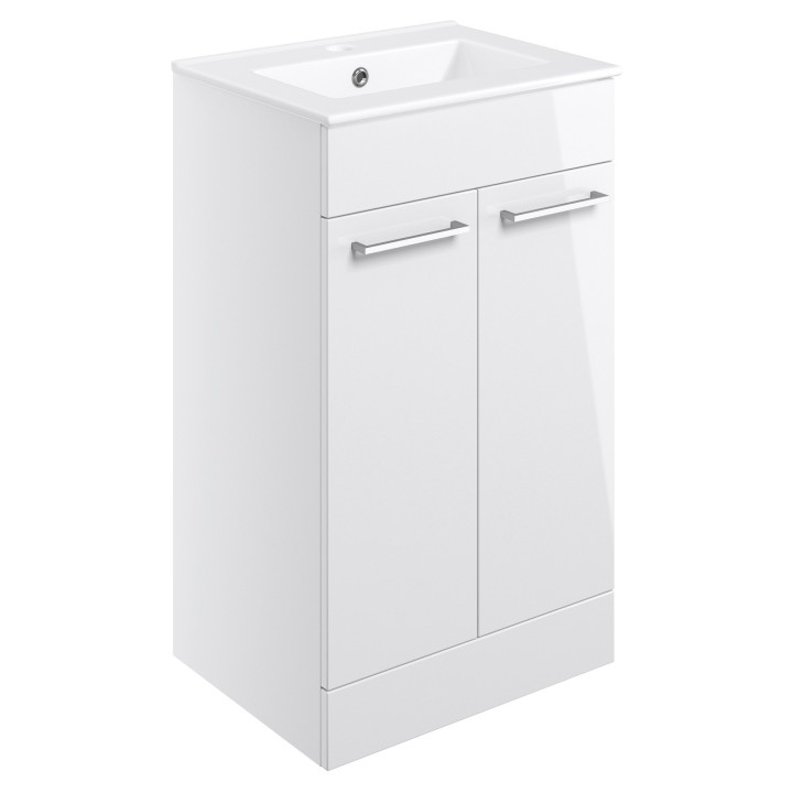 Naha 510mm F/S Furniture Pack - White Gloss w/Black Finishes