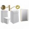 Naha 510mm F/S Furniture Pack - Grey Gloss w/Brushed Brass Finishes