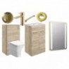 Naha 510mm F/S Furniture Pack - Oak w/Brushed Brass Finishes