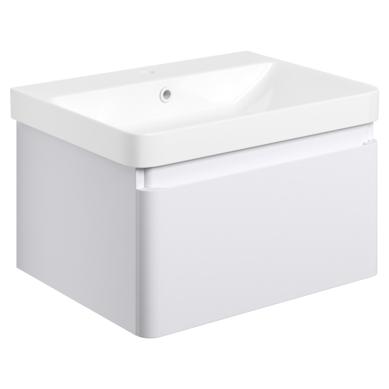 Ares 600mm Basin Unit & Tall Unit Pack - Matt White w/Chrome Finishes