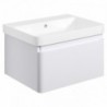 Ares 600mm Basin Unit & Close Coupled WC Pack - Matt White w/Brushed Brass Finishes