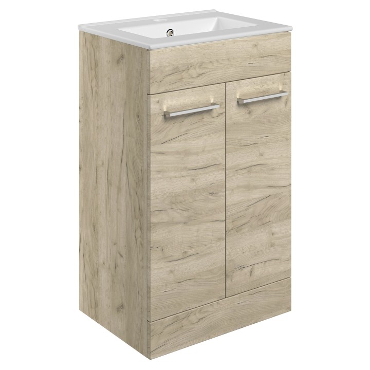 Naha 510mm Floor Standing Unit & Close Coupled WC Pack - Oak