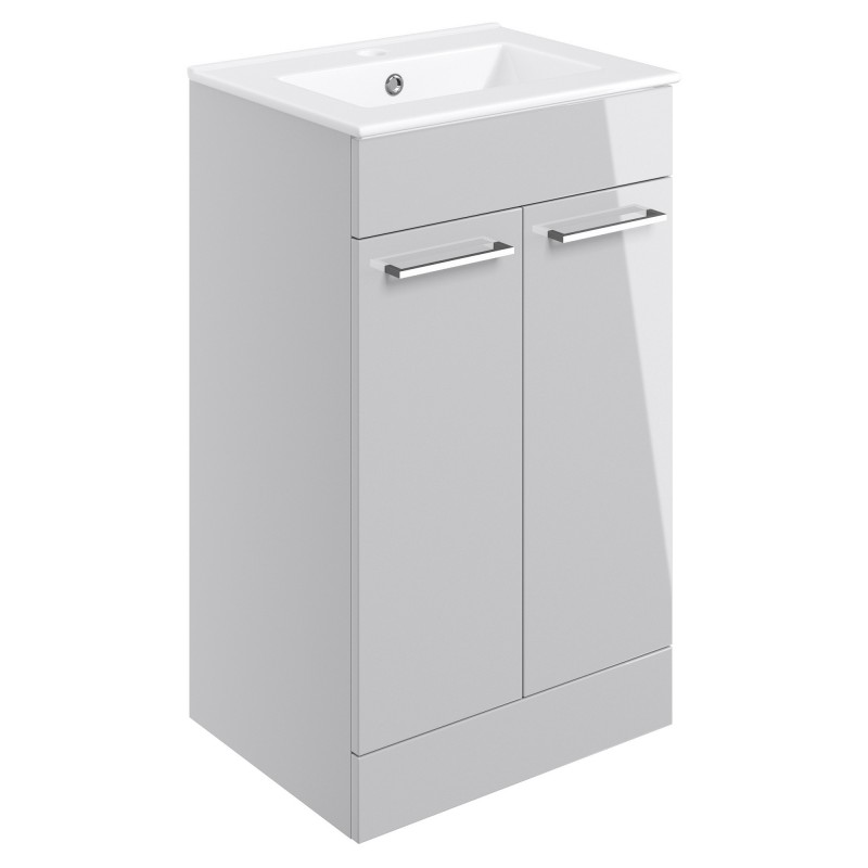 Naha 510mm Floor Standing Unit & Close Coupled WC Pack - Grey Gloss