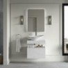 Kenzo 600mm Wall Hung White Marble Basin Shelf & Brushed Bronze Bottle Trap - Insitu