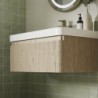 Hades 805mm Wall Hung 1 Drawer Basin Unit & Basin - Textured Oak - Insitu