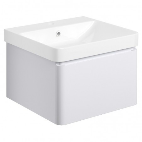 Ares 500mm Wall Hung 1 Drawer Basin Unit & Basin - Matt White