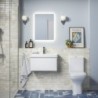 Ares 805mm Wall Hung 1 Drawer Basin Unit & Basin - Matt White - Insitu