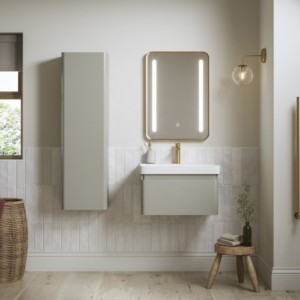 Ares 500mm (w) Wall Hung 1 Drawer Basin Unit & Basin - Matt Latte