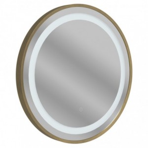 Oregon 600mm Round Front-Lit LED Mirror - Brushed Bronze