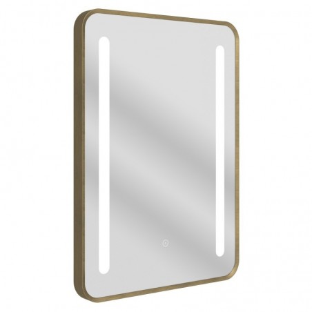 Nebraska 500x700mm Rounded Front-Lit LED Mirror - Brushed Bronze