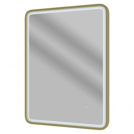 Carolina 600mm Rectangle Front-Lit LED Mirror - Brushed Brass