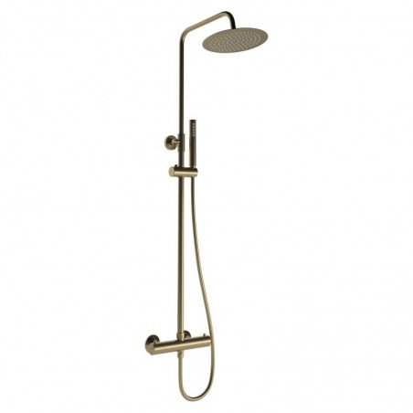 Round Thermostatic Bar Mixer w/Riser Kit - Brushed Bronze