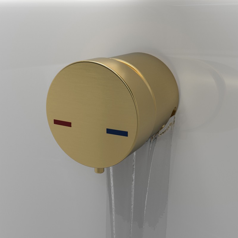 Bath Overflow Filler w/Integrated Valve - Brushed Brass - Insitu