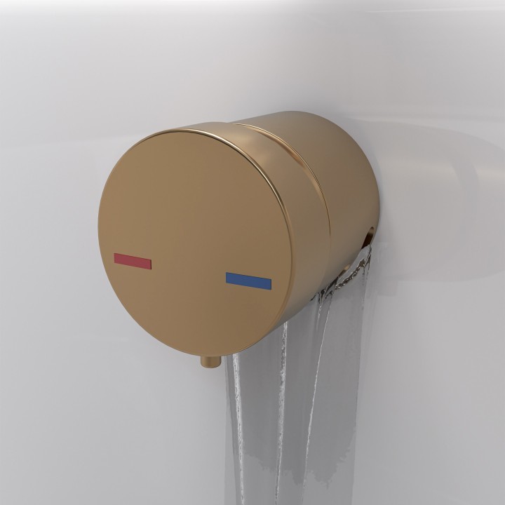 Bath Overflow Filler w/Integrated Valve - Brushed Bronze - Insitu
