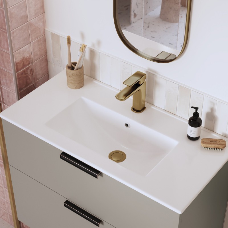 Marengo Basin Mixer & Waste - Brushed Bronze - Insitu