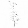 Marengo Cloakroom Basin Mixer & Waste - Brushed Bronze - Technical Drawing