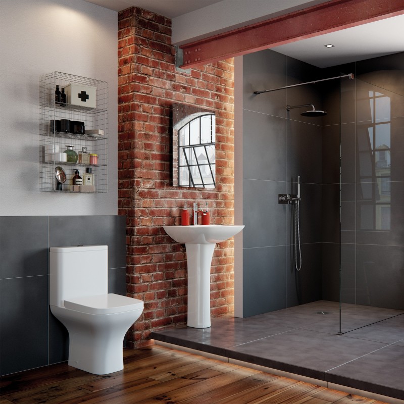 Parma Rimless Comfort Height Back To Wall WC & Slim Soft Close Seat - Insitu