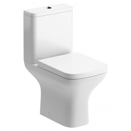 Parma Rimless Comfort Height Close Coupled Open Back WC & Wrapover Soft Close Seat