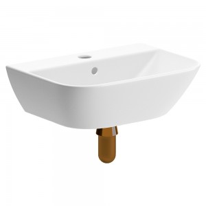 Parma 450x320mm 1TH Cloakroom Basin & Brushed Bronze Bottle Trap