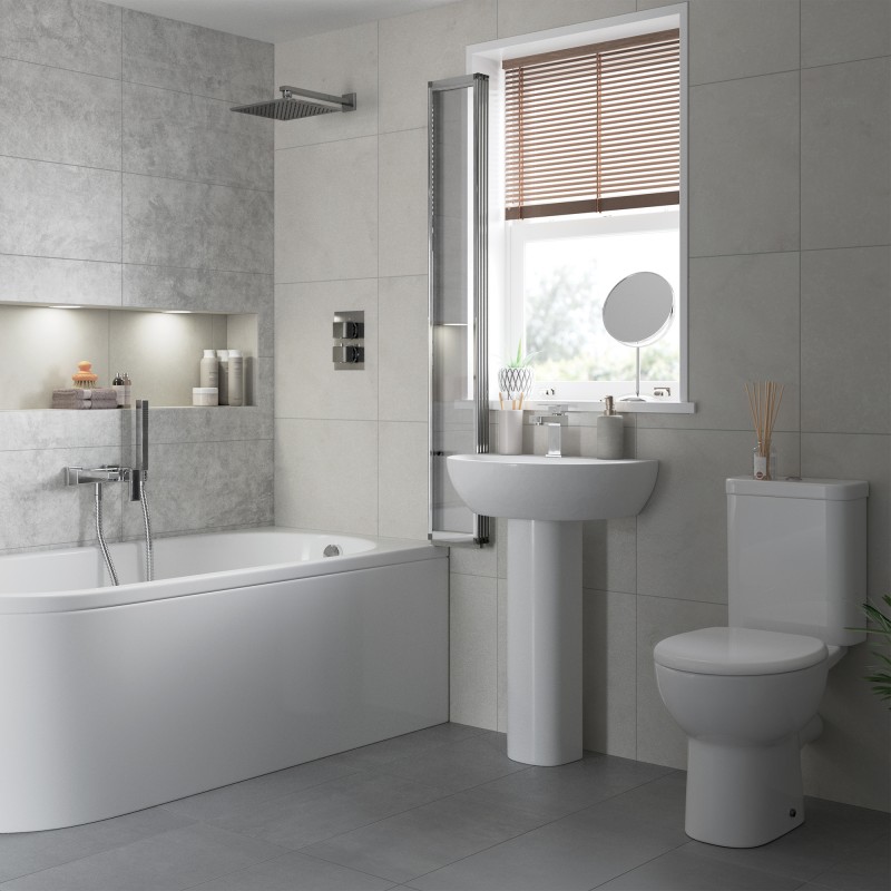 Varese 450x400mm 1TH Cloakroom Basin & Brushed Bronze Bottle Trap - Insitu