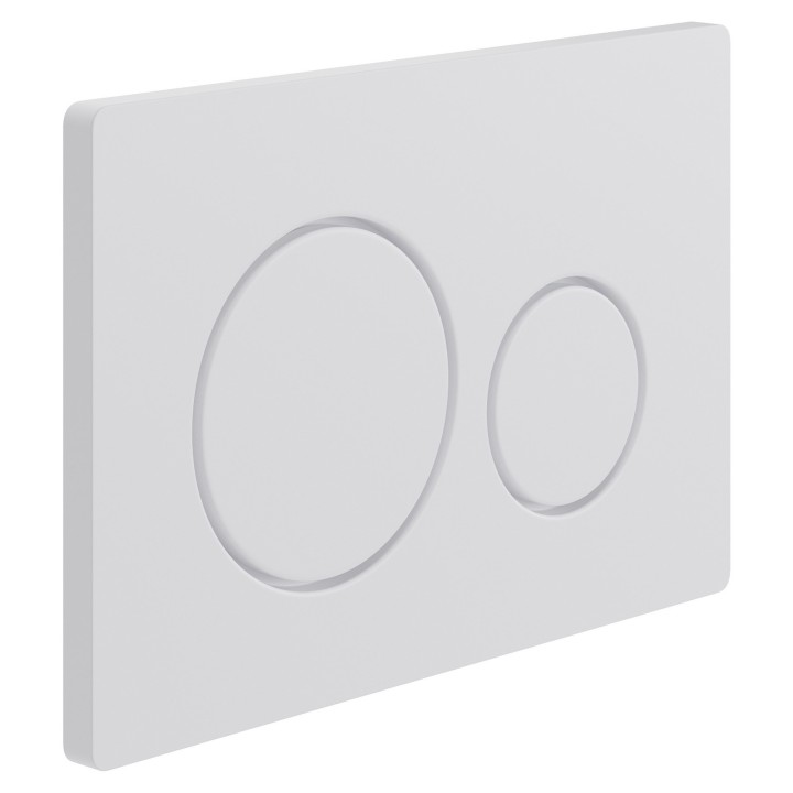 Matt White Dual Flush Plate (Large Round Buttons)