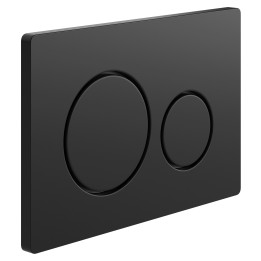Matt Black Dual Flush Plate (Large Round Buttons)