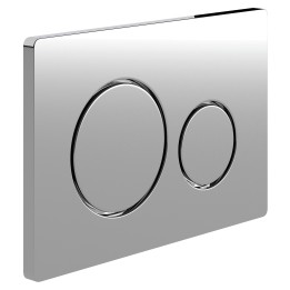 Chrome Dual Flush Plate (Large Round Buttons)