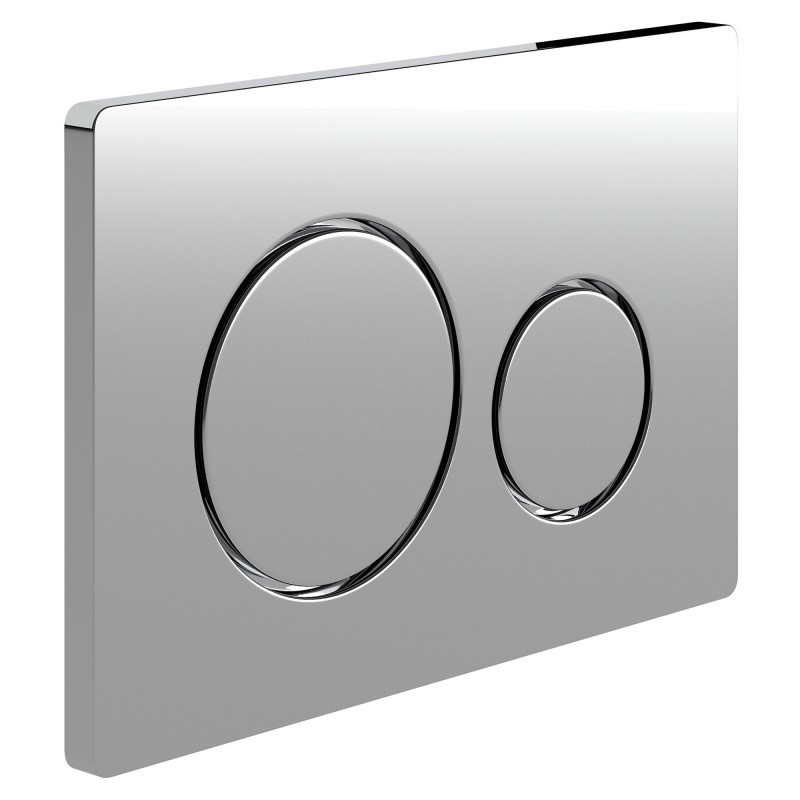 Round Push Button Flushplate - Chrome