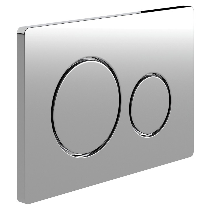 Chrome Dual Flush Plate (Large Round Buttons)