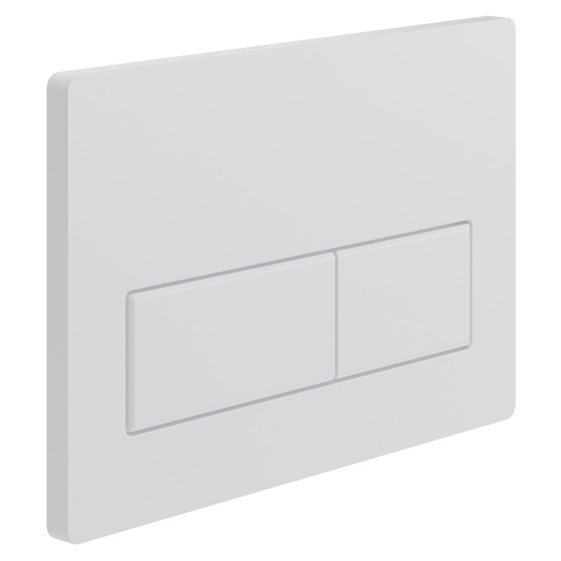 Rectangle Push Button Flushplate - White