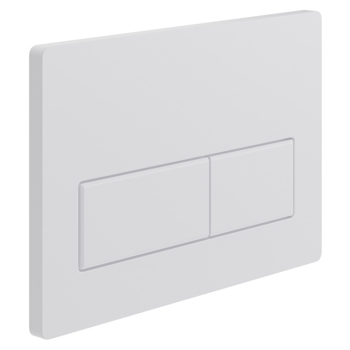 Matt White Dual Flush Plate (Large Rectangular Buttons)