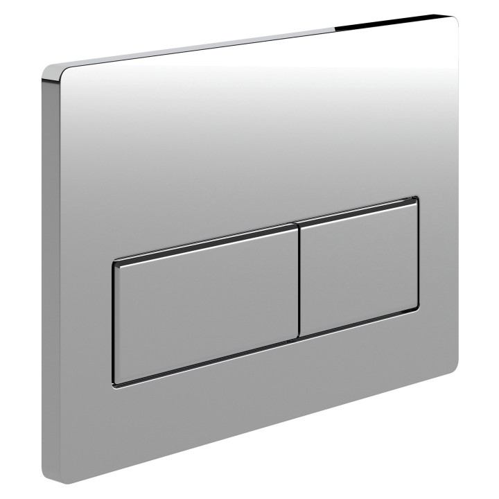 Chrome Dual Flush Plate (Large Rectangular Buttons)