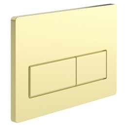 Brushed Brass Dual Flush Plate (Large Rectangular Buttons)