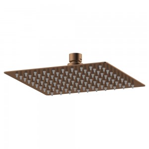 Square 200mm Diameter Fixed Brushed Bronze Shower Head