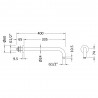 Brushed Bronze Wall Hung Shower Arm - Technical Drawing