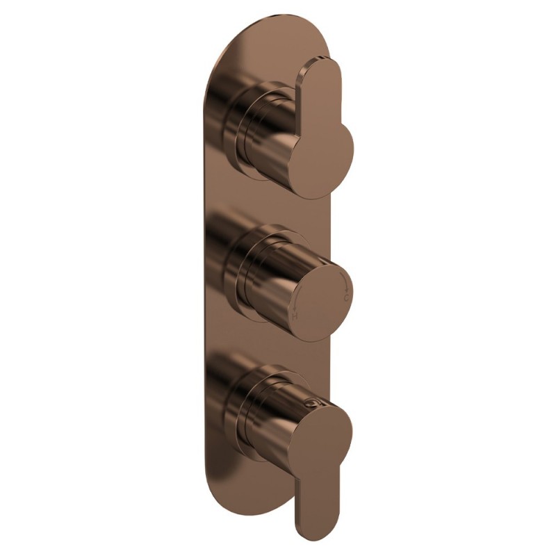 Arvan Brushed Bronze Triple Thermostatic Valve