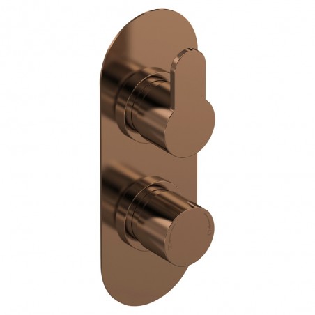 Arvan Brushed Bronze Twin Thermostatic Valve