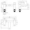 Binsey Brushed Bronze Deck Mounted Bath Filler - Technical Drawing