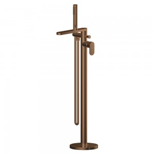 Binsey Brushed Bronze Freestanding Bath Shower Mixer with Kit