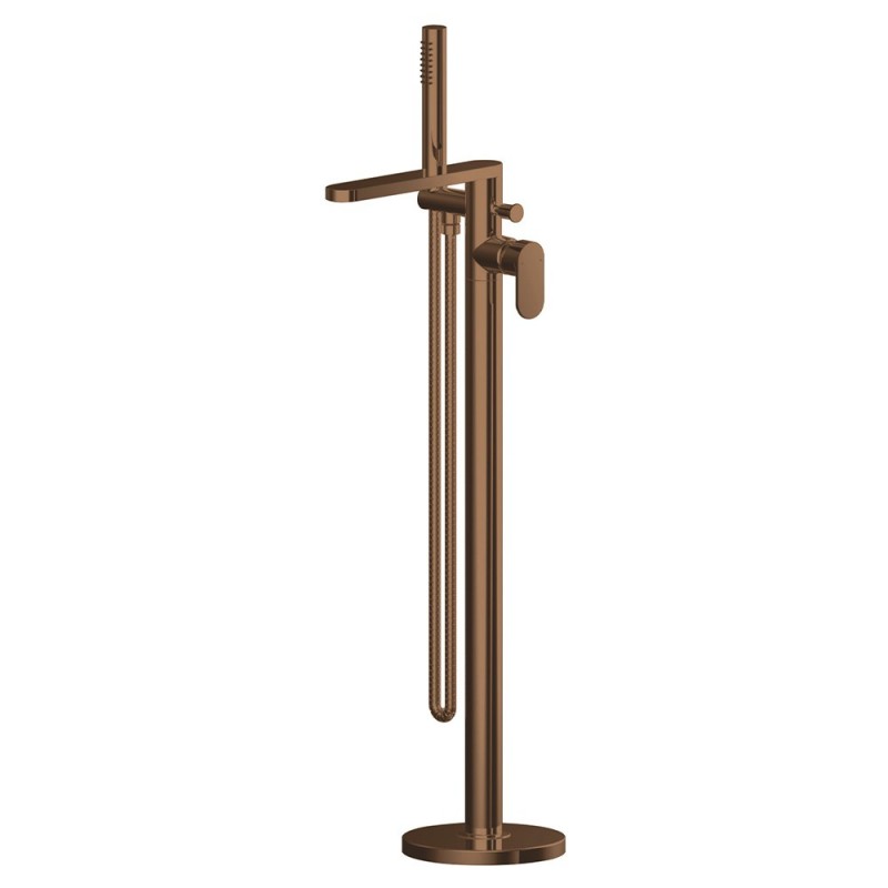 Binsey Brushed Bronze Freestanding Bath Shower Mixer with Kit