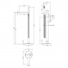 Binsey Brushed Bronze Freestanding Bath Shower Mixer with Kit - Technical Drawing