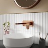 Cyprus Brushed Bronze Wall Mounted 2 Tap Hole Basin Mixer With Plate - Insitu