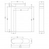 Binsey Brushed Bronze High Rise Mono Basin Mixer - Technical Drawing